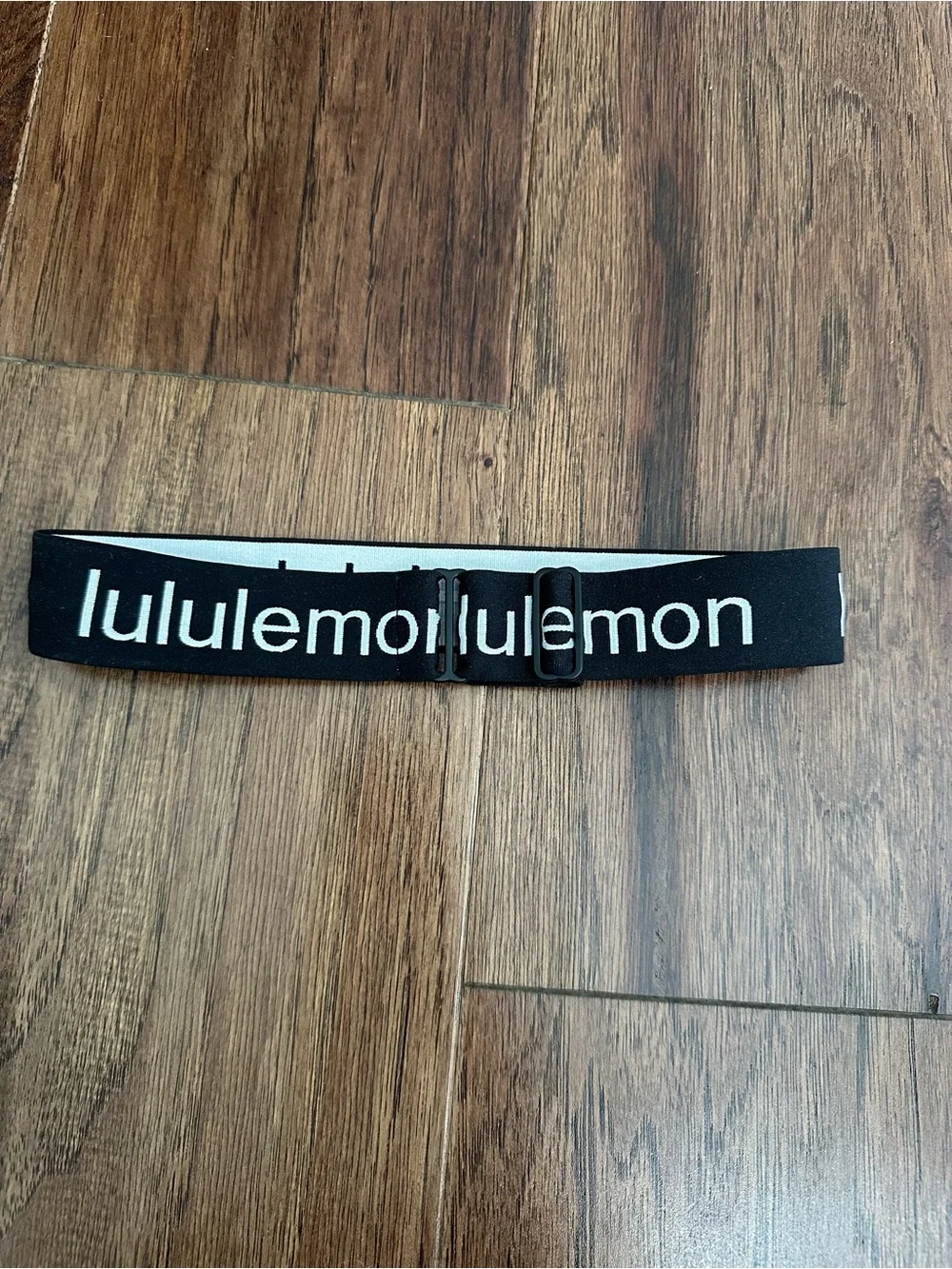 lululemon black and white wide logo headband